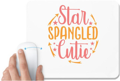 UDNAG White Mousepad 'Cutie | star spangled cutie' for Computer / PC / Laptop [230 x 200 x 5mm] Non Slip Base Mousepad(White)