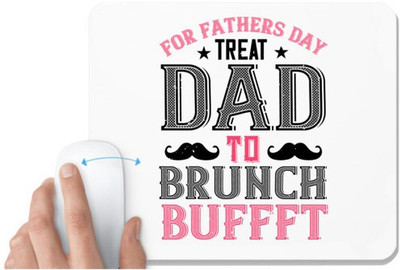 UDNAG White Mousepad 'Father | for fathers day treat dad to' for Computer / PC / Laptop [230 x 200 x 5mm] Non Slip Base Mousepad(White)