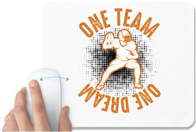 UDNAG White Mousepad 'Baseball | One Team' for Computer / PC / Laptop [230 x 200 x 5mm] Non Slip Base Mousepad(White)