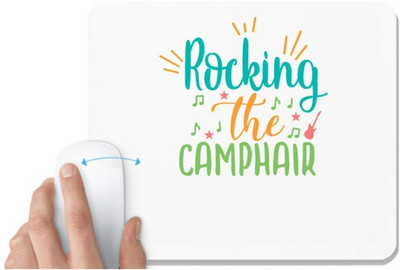 UDNAG White Mousepad 'Camphair | rocking the camphair' for Computer / PC / Laptop [230 x 200 x 5mm] Non Slip Base Mousepad(White)