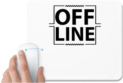 UDNAG White Mousepad '| Off Line' for Computer / PC / Laptop [230 x 200 x 5mm] Non Slip Base Mousepad(White)