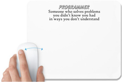 UDNAG White Mousepad 'Programmer | programmer some one who solves problems' for Computer / PC / Laptop [230 x 200 x 5mm] Mousepad(White)