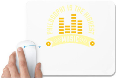 UDNAG White Mousepad 'Music | Philosophy is the highest music' for Computer / PC / Laptop [230 x 200 x 5mm] Non Slip Base Mousepad(White)