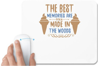 UDNAG White Mousepad 'Adventure | The best memories are made' for Computer / PC / Laptop [230 x 200 x 5mm] Non Slip Base Mousepad(White)
