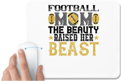 UDNAG White Mousepad 'Mother | Football mom the beauty' for Computer / PC / Laptop [230 x 200 x 5mm] Non Slip Base Mousepad(White)