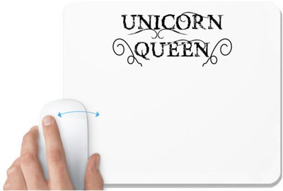 UDNAG White Mousepad 'Queen | unicorn queen' for Computer / PC / Laptop [230 x 200 x 5mm] Non Slip Base Mousepad(White)