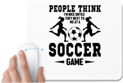 UDNAG White Mousepad 'Soccer | People think' for Computer / PC / Laptop [230 x 200 x 5mm] Mousepad(White)