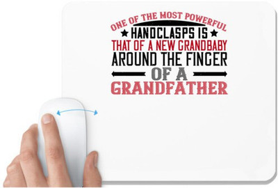 UDNAG White Mousepad 'Grand Father | One of the most powerful handclasps' for Computer / PC / Laptop [230 x 200 x 5mm] Mousepad(White)