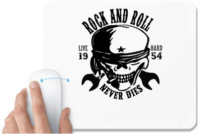 UDNAG White Mousepad 'Death | Rock and roll' for Computer / PC / Laptop [230 x 200 x 5mm] Mousepad(White)