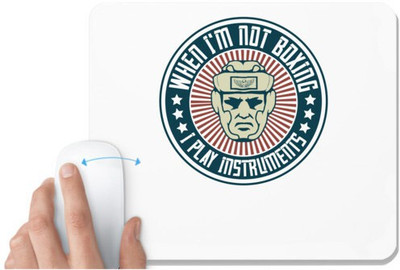 UDNAG White Mousepad 'Boxing | When I'm not boxing, I play instruments' for Computer / PC / Laptop [230 x 200 x 5mm] Mousepad(White)