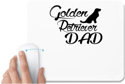 UDNAG White Mousepad 'Father | olden retriever dad' for Computer / PC / Laptop [230 x 200 x 5mm] Non Slip Base Mousepad(White)