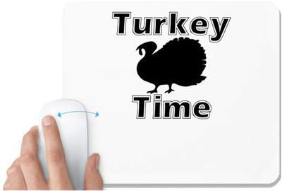 UDNAG White Mousepad 'Turkey | turkey time' for Computer / PC / Laptop [230 x 200 x 5mm] Non Slip Base Mousepad(White)