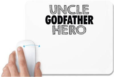 UDNAG White Mousepad 'father | uncle father hero' for Computer / PC / Laptop [230 x 200 x 5mm] Non Slip Base Mousepad(White)