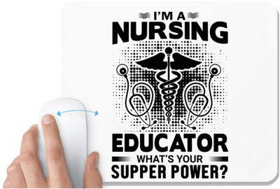 UDNAG White Mousepad 'Nurse | I'm a nursing' for Computer / PC / Laptop [230 x 200 x 5mm] Non Slip Base Mousepad(White)