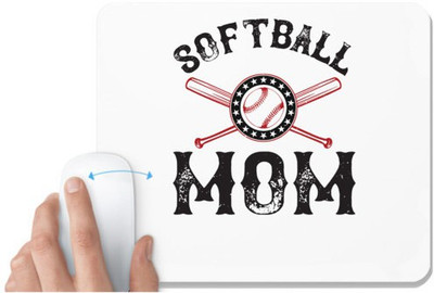 UDNAG White Mousepad 'Mother, Softball | softball mom copy' for Computer / PC / Laptop [230 x 200 x 5mm] Non Slip Base Mousepad(White)