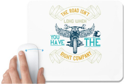 UDNAG White Mousepad 'Rider | the road isn’t long when you have the right company' for Computer / PC / Laptop [230 x 200 x 5mm] Mousepad(White)