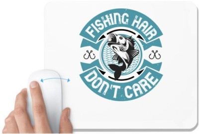 UDNAG White Mousepad 'Fishing | FISHING HAIR' for Computer / PC / Laptop [230 x 200 x 5mm] Mousepad(White)
