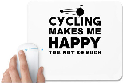 UDNAG White Mousepad 'Cycling | Cycling Makes Me,' for Computer / PC / Laptop [230 x 200 x 5mm] Non Slip Base Mousepad(White)