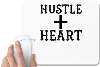UDNAG White Mousepad 'Heart | hustle + heart' for Computer / PC / Laptop [230 x 200 x 5mm] Mousepad(White)
