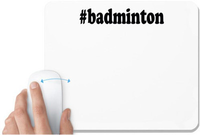 UDNAG White Mousepad '| badminton' for Computer / PC / Laptop [230 x 200 x 5mm] Non Slip Base Mousepad(White)