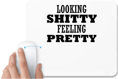 UDNAG White Mousepad 'Pretty | LOOKING' for Computer / PC / Laptop [230 x 200 x 5mm] Non Slip Base Mousepad(White)