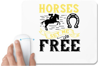 UDNAG White Mousepad 'Horse | horses set me free' for Computer / PC / Laptop [230 x 200 x 5mm] Mousepad(White)