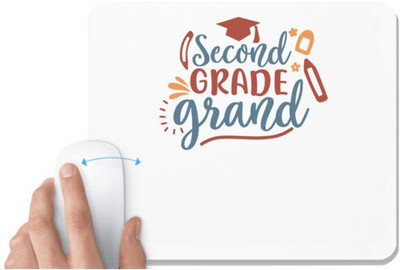 UDNAG White Mousepad 'School | second grade grand' for Computer / PC / Laptop [230 x 200 x 5mm] Non Slip Base Mousepad(White)