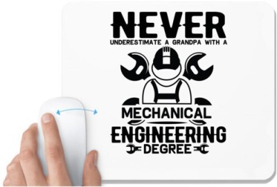 UDNAG White Mousepad 'Mechanical Engineer | Never 2' for Computer / PC / Laptop [230 x 200 x 5mm] Mousepad(White)