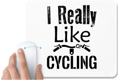 UDNAG White Mousepad 'Cycling | I Really Like Cycling' for Computer / PC / Laptop [230 x 200 x 5mm] Mousepad(White)