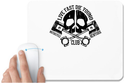 UDNAG White Mousepad 'Death | Live fast' for Computer / PC / Laptop [230 x 200 x 5mm] Mousepad(White)