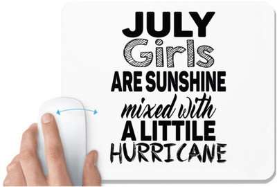 UDNAG White Mousepad 'Girls | july girls are sunshine mixed with' for Computer / PC / Laptop [230 x 200 x 5mm] Non Slip Base Mousepad(White)