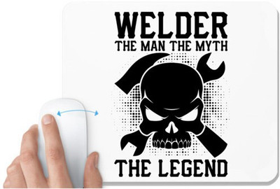 UDNAG White Mousepad 'Welder | Welder the man' for Computer / PC / Laptop [230 x 200 x 5mm] Non Slip Base Mousepad(White)
