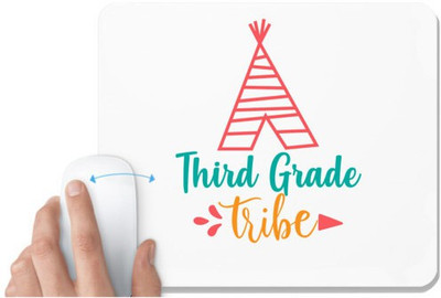 UDNAG White Mousepad 'School | thirth grade tribe' for Computer / PC / Laptop [230 x 200 x 5mm] Non Slip Base Mousepad(White)
