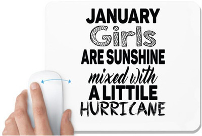 UDNAG White Mousepad 'Girl | january girls are sunshine mixed with' for Computer / PC / Laptop [230 x 200 x 5mm] Non Slip Base Mousepad(White)