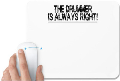 UDNAG White Mousepad 'Drummer | the drummer is always' for Computer / PC / Laptop [230 x 200 x 5mm] Mousepad(White)