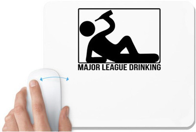 UDNAG White Mousepad 'Drinking | MAJOR LEAGUE DRINKING' for Computer / PC / Laptop [230 x 200 x 5mm] Non Slip Base Mousepad(White)