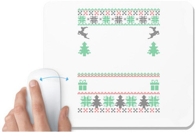 UDNAG White Mousepad 'Illustration | Template 23' for Computer / PC / Laptop [230 x 200 x 5mm] Non Slip Base Mousepad(White)