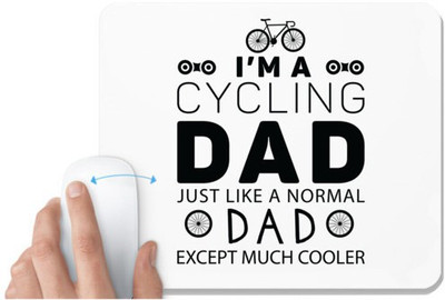 UDNAG White Mousepad 'Father | I'm A Cycling Dad' for Computer / PC / Laptop [230 x 200 x 5mm] Non Slip Base Mousepad(White)