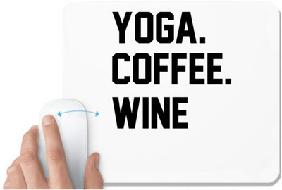 UDNAG White Mousepad 'Yoga | YOGA' for Computer / PC / Laptop [230 x 200 x 5mm] Non Slip Base Mousepad(White)