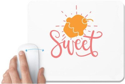 UDNAG White Mousepad 'Summer | sweet' for Computer / PC / Laptop [230 x 200 x 5mm] Non Slip Base Mousepad(White)