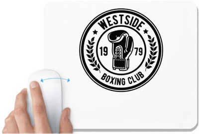 UDNAG White Mousepad 'Boxing | Westside Boxing' for Computer / PC / Laptop [230 x 200 x 5mm] Non Slip Base Mousepad(White)