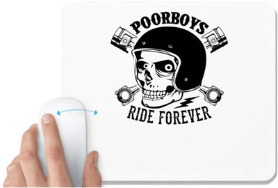 UDNAG White Mousepad 'Death | Poor boys' for Computer / PC / Laptop [230 x 200 x 5mm] Non Slip Base Mousepad(White)