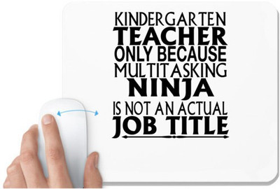 UDNAG White Mousepad 'Teacher | intargarten teacher' for Computer / PC / Laptop [230 x 200 x 5mm] Non Slip Base Mousepad(White)