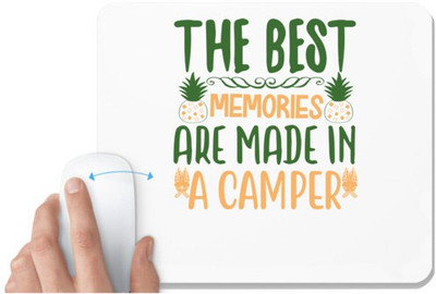 UDNAG White Mousepad 'Camper | The Best Memories Are Made In A Camper' for Computer / PC / Laptop [230 x 200 x 5mm] Mousepad(White)