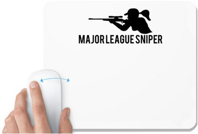UDNAG White Mousepad 'Sniper | major league sniper' for Computer / PC / Laptop [230 x 200 x 5mm] Non Slip Base Mousepad(White)