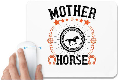 UDNAG White Mousepad 'Horse | mother of horse' for Computer / PC / Laptop [230 x 200 x 5mm] Non Slip Base Mousepad(White)