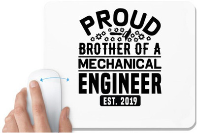 UDNAG White Mousepad 'Mechanical Engineer | 7 Proud' for Computer / PC / Laptop [230 x 200 x 5mm] Non Slip Base Mousepad(White)