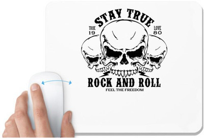 UDNAG White Mousepad 'Death | Stay true' for Computer / PC / Laptop [230 x 200 x 5mm] Non Slip Base Mousepad(White)