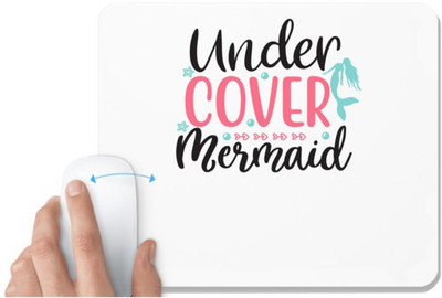 UDNAG White Mousepad 'Mermaid | Undercover Mermaid' for Computer / PC / Laptop [230 x 200 x 5mm] Non Slip Base Mousepad(White)