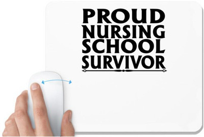 UDNAG White Mousepad 'Nurse | roud nursing school' for Computer / PC / Laptop [230 x 200 x 5mm] Non Slip Base Mousepad(White)
